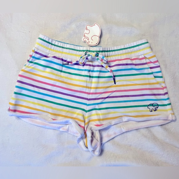 IVORY ELLA Rainbow Stripe Shorts Juniors - Picture 3 of 8